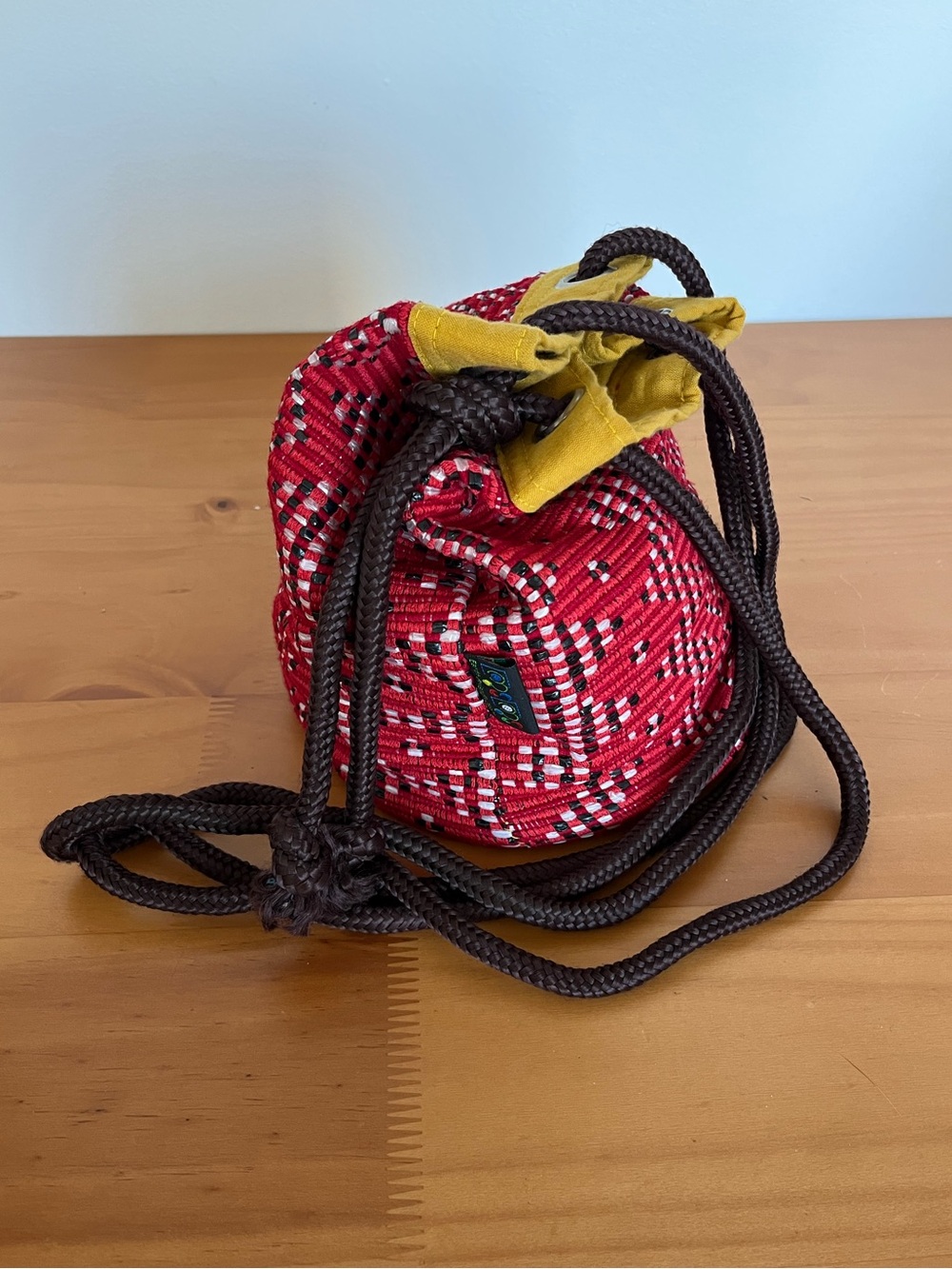 Eco-upcycled red mini bag